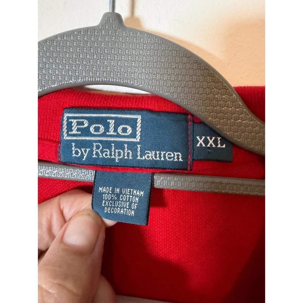 Polo Ralph Lauren Mens Red Cotton Pique Crest Logo Polo Shirt XXL Short Sleeve